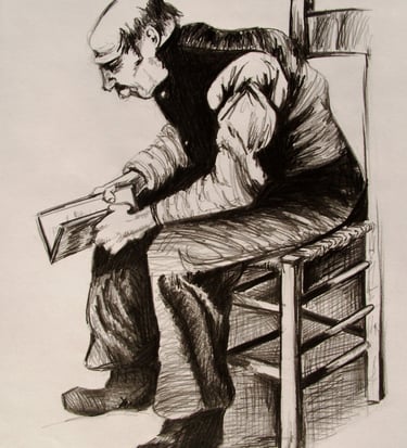 Grafite - Velho a ler