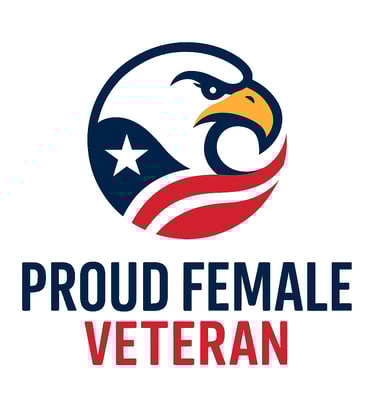 Proud Female Veteran badge logo