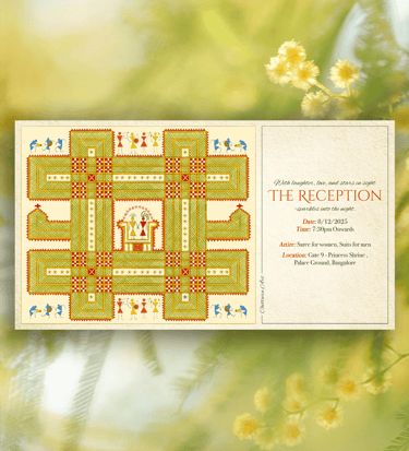 a wedding invitation card with a photo of a wedding invitation