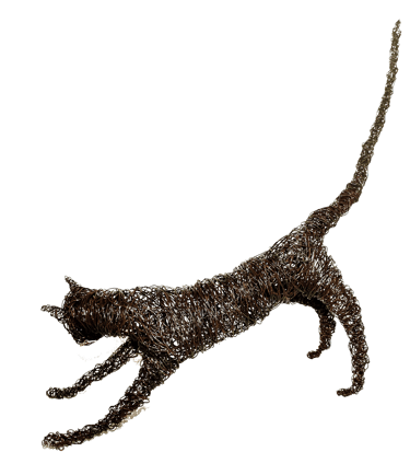 Le chat sculpture fil de fer Wilfrid Bricourt