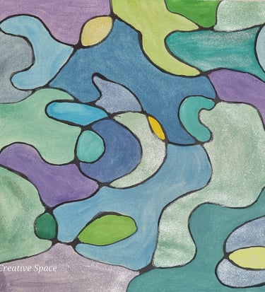 neurographic art cool colours