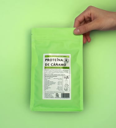 Proteína de cáñamo en polvo | 100% natural, alta en proteínas y fibra | La mejor calidad precio 