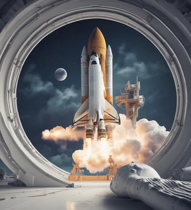 a space shuttle shuttle taking off from the space shuttle