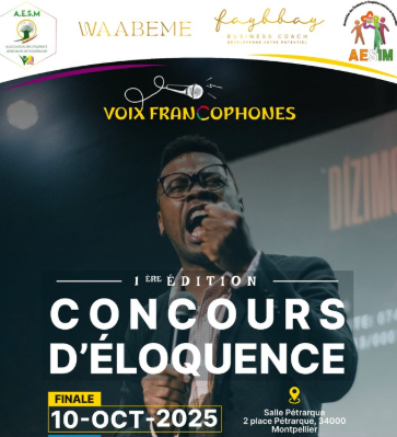 Affiche de la première édition du concours d'éloquence Voix francophones à Montpellier
