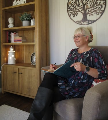 Sally Adams, counselling therapy room