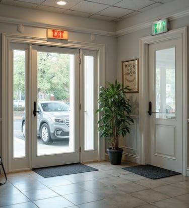 Inside of a commercial business. Office