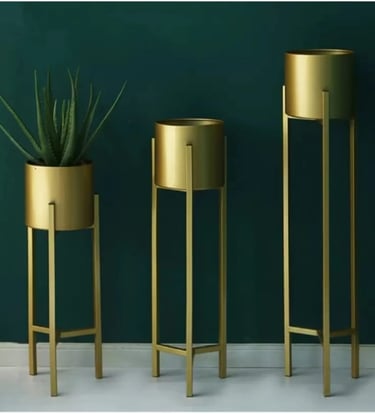 metal planter pots with stand