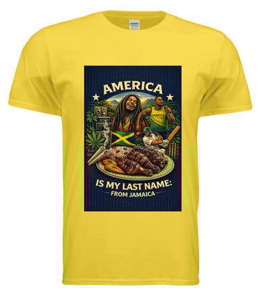 America is my Last Name, from Jamaica-Apparel Short T