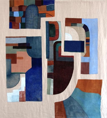 tenture textile peinte grand format