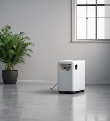 A technician using ozone cleaning equipment in a bright modern room.