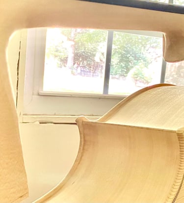 cello in the white with its neck