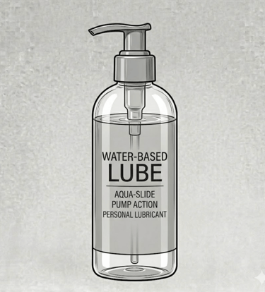 Black and white Image of water based lube