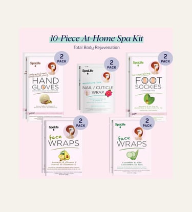 SpaLife 10 Piece Korean Face Mask & Moisturizing Hand Gloves Set 