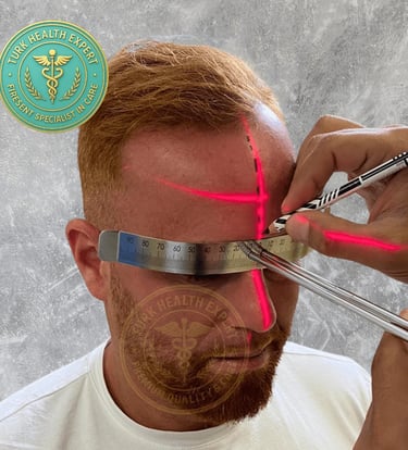diseño de la linea frontal con laser antes del injerto capilar