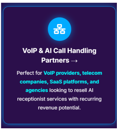 VoIP and AI call handling partner platform for telecom providers, resellers, and businesses offering