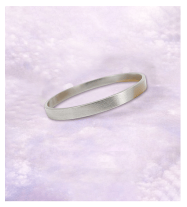 Handcrafted pure silver Straight Edge bangle in Satiin finish