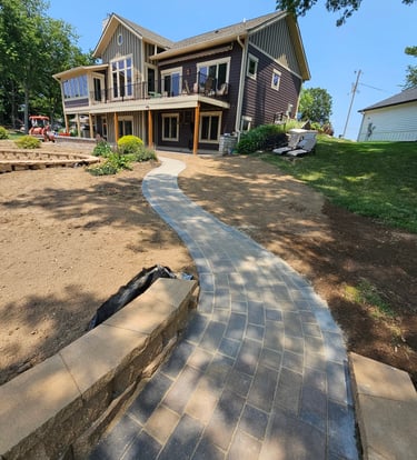 Custom paver sidewalk for Heritage Lake