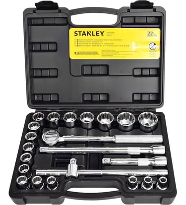 Kit Chaves Jogo Catraca Reversível 1/2 Soquete 22 Pç Stanley