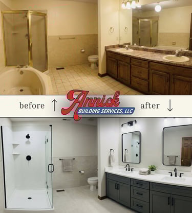 Bathroom Remodel before and after