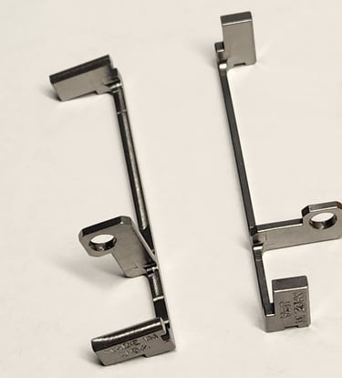 a pair of metal handles