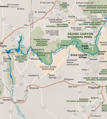 Grand Canyon National Park map