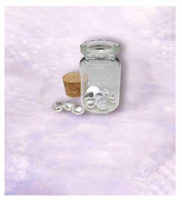 Handcrafted pure silver bead with smooth prepared for casting,  jewelry making and investment