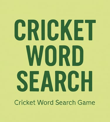 Cricket Word Search Game 