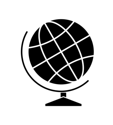 Icon of a globe on an AI strategy and AI tools website