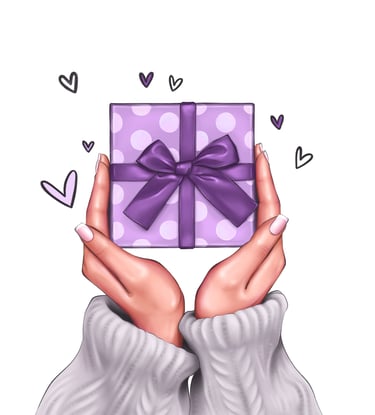 Une main tient un cadeau 