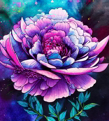 a flower with a purple flower on a purple background