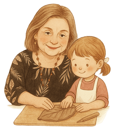 molio edukacija, vyksta lipdant kartu su molio mokytoja