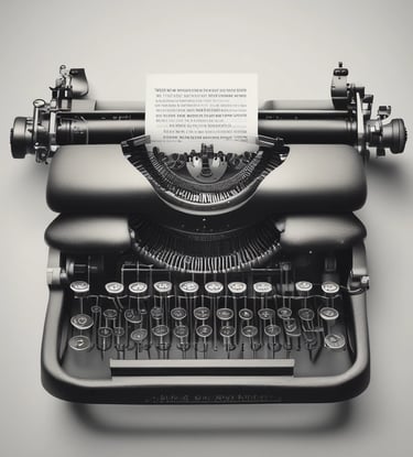 black Fayorit typewriter with printer paper