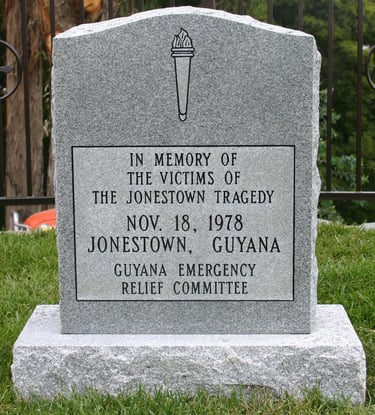 Jonestown Memorial Headstone