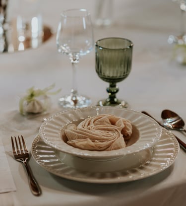table de mariage serviette en coton forme rose fleur
