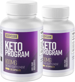 Image of two bottles of BodyCode Keto Program capsules