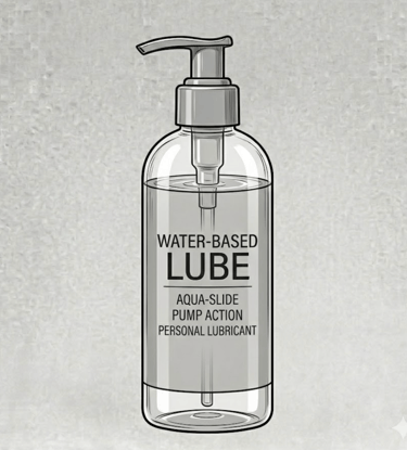 Black and white Image of water based lube