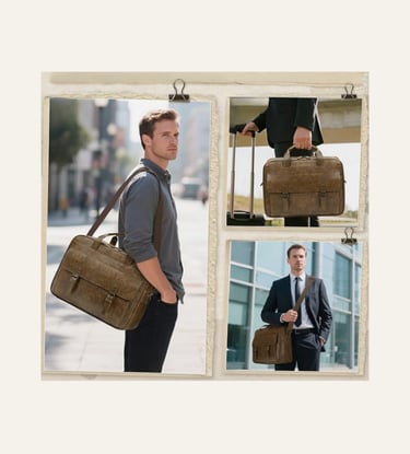 RAINSMORE Messenger Bag for Men 16 Inch Laptop Bag Vintage Leather Waterproof - Dark Brown 