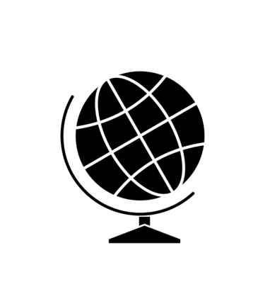 Icon of a globe on an AI strategy and AI tools website