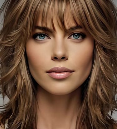 woman with a shaggy wolf haircut