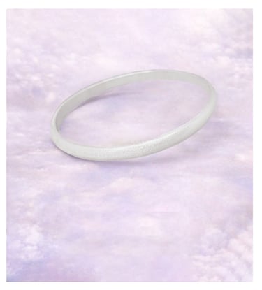 Handcrafted pure silver Bevel Comfort Fit bangle in Frosted Matte finish