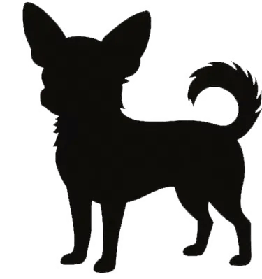 Black silhouette of a dog — part of the Guys Cajun Paws logo located in Louisiana