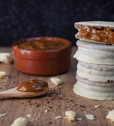 alfajor blanco de dulce de leche 