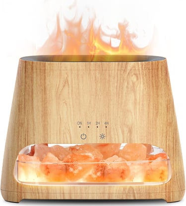SALKING 2-in-1 Ultrasonic Essential Oil Diffuser & Himalayan Salt Lamp, Aromatherapy Diffuser Cool M