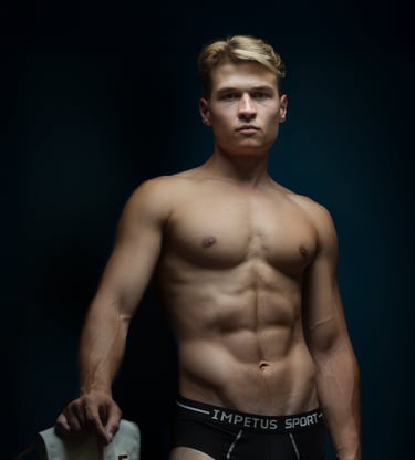 Portrait studio homme éditorial, photographie magazine