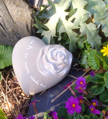 coeur avec message personnalisé ,décoration livraison gratuite tombe, cimetiere Sepulture49