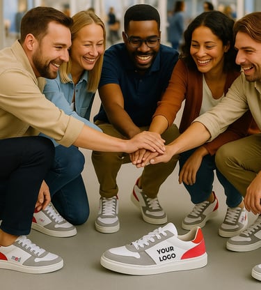 genuine leather  logo sneakers made in Italy