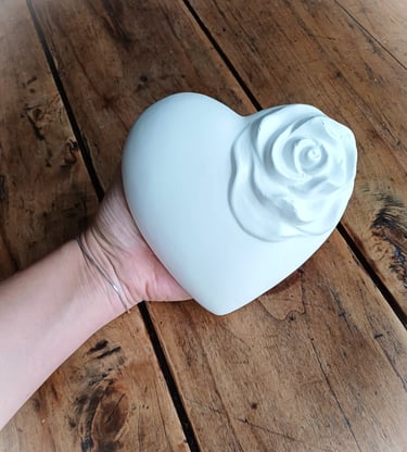 coeur à poser sur tombe avec message peint personnalisé