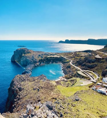 hearth shaped bay in Lindos Rhodes Greece