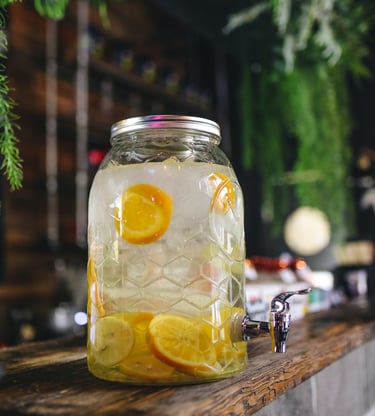 a jar of lemonade in a jar of lemonade