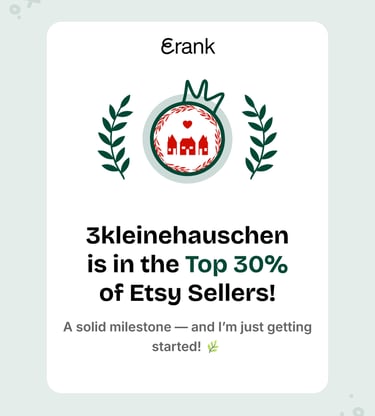 3kleinehauschen is in the top 30 of etsy sellers